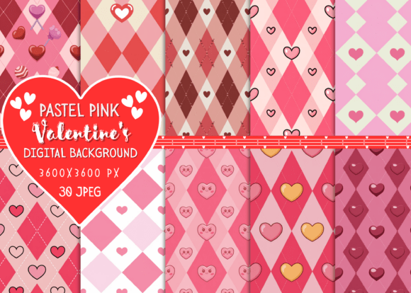 Download Pastel Pink Valentine's Digital Images - Premium Bundle